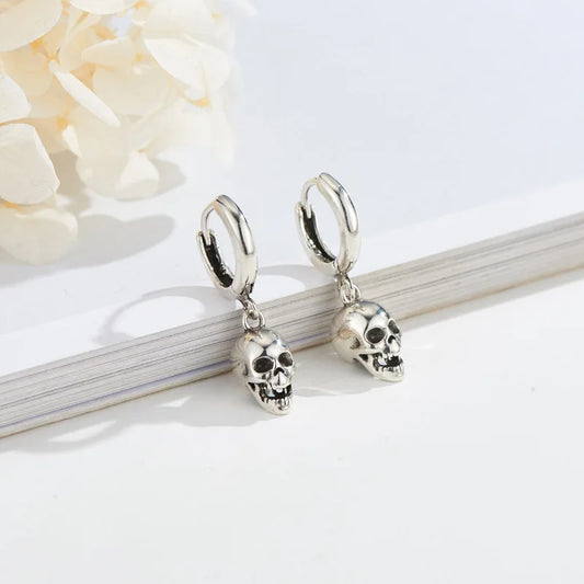 REETI 925 Sterling Silver Skull Drop Earrings – Creative & Sexy Statement Jewelry for Women