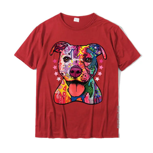 Rainbow Pitbull T-Shirt – Oversized Cotton Tee for Dog Lovers