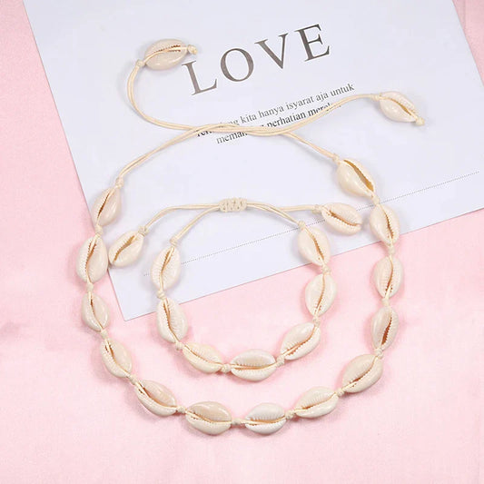 Bohemian Shell Cowrie Choker Necklace – Vintage Summer Beach Jewelry for Women & Girls