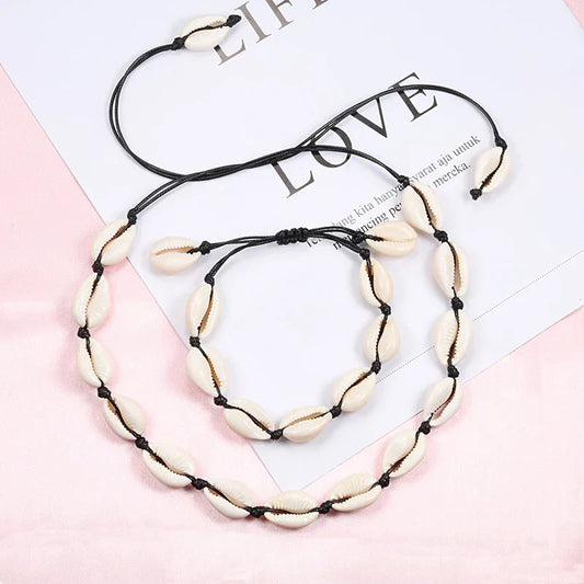 Bohemian Shell Cowrie Choker Necklace – Vintage Summer Beach Jewelry for Women & Girls