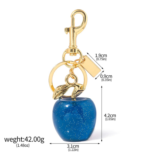 Fashion Delicious Red Apple Keychain – Summer Fruit Pendant for Women & Men