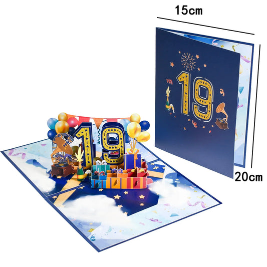 Anniversary & Birthday Pop-Up Number Card – 1st, 18th, 21st Celebration Greeting Card
