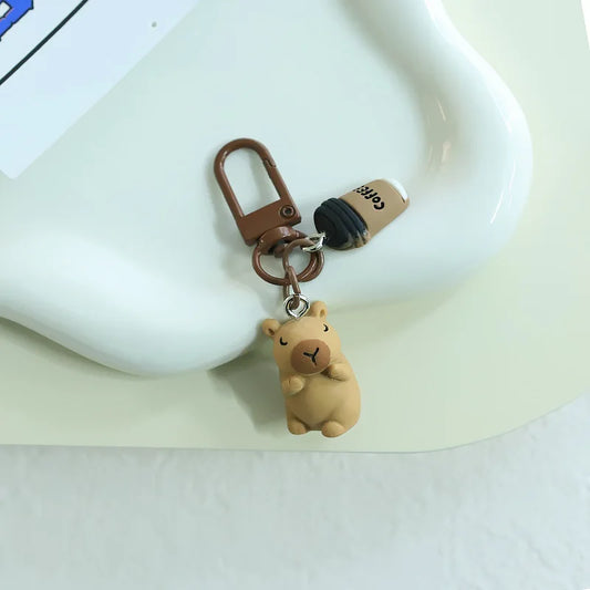 Funny Resin Capybara Keychain – Cute Animal Charm for Bags & Gifts