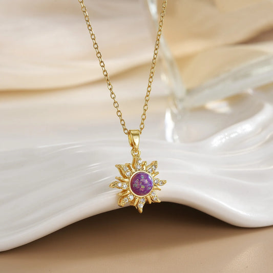 Rapunzel Sun Necklace – Gold-Plated Sun & Moon Pendant with Stainless Steel Chain