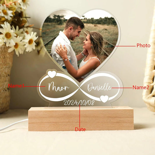 Custom Photo Love Frame – Personalized Acrylic Plaque Gift for Couples, Anniversary & Valentine’s Day