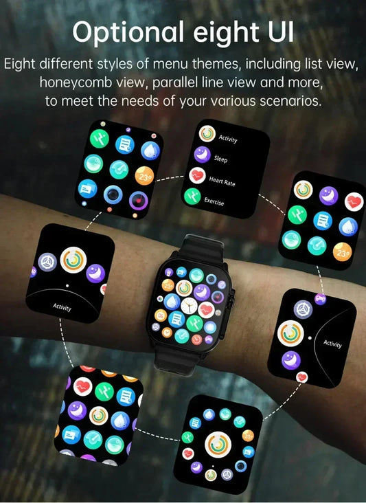 LAXASFIT T900Ultra Smartwatch – Bluetooth Call & Fitness Tracker for Men & Women