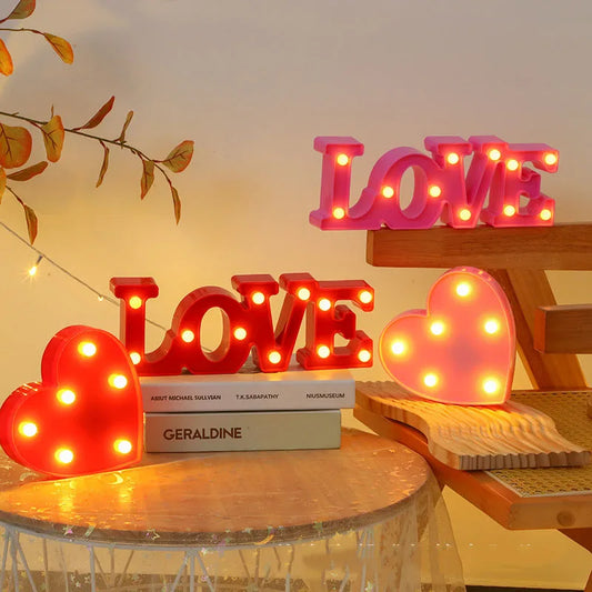 Love Heart LED Lamp – Romantic Night Light for Wedding, Birthday, Christmas & Valentine’s Day