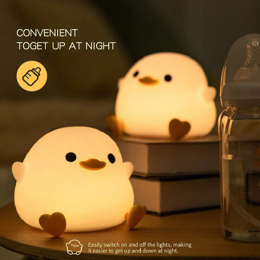 Doudou Duck Night Light – Soft Silicone Lamp for Kids