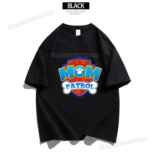Cartoon Paw Patrol Dad & Mum Graphic T-Shirts – Matching Summer Outfits for Couples & Parents