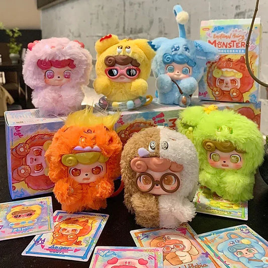 Jotoys Q Baby Emotional Hairy Monster Blind Box Series – Cute Backpack Ornament & Keychain Surprise Gift