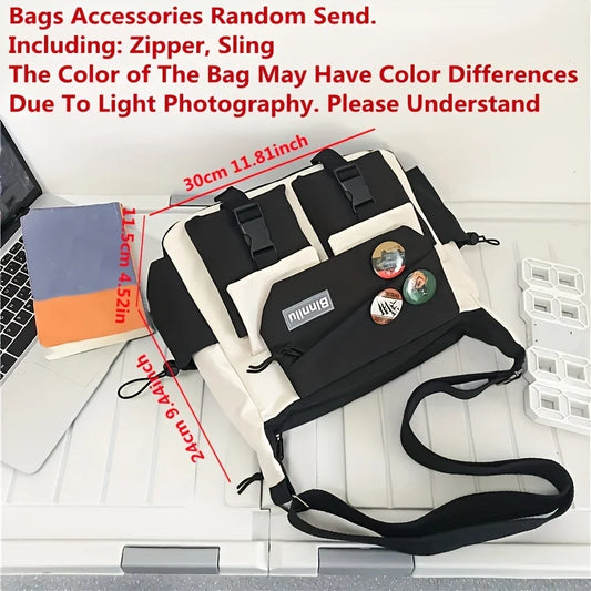 Men's Nylon Messenger Bag – Trendy Shoulder & Crossbody Bag for School or Daily Use