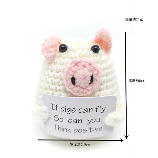 Funny Crochet Positive Energy Shark Doll – Emotional Support & Cute Knitted Woolen Bee Decor